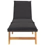 Tumbonas con cojines 2 uds ratán sintético madera maciza acacia de , Tumbonas - Ref: Foro24-319725, Precio: 303,41 €, Descuen...