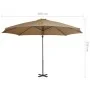 Sombrilla voladiza con poste de aluminio gris topo 300 cm de vidaXL, Sombrillas - Ref: Foro24-44623, Precio: 124,34 €, Descue...