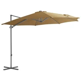 Cantilever umbrella with a steel post in gray taupe, 300 cm. by vidaXL, Umbrellas - Ref: Foro24-44631, Price: 97,74 €, Discou...