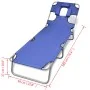 Klappbare Stahlliege mit Kopfpolster stahlblau von , Liegen - Ref: Foro24-41481, Preis: 64,92 €, Rabatt: %