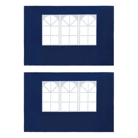 Party tent walls with window 2 pcs PE blue by , Tents and gazebos - Ref: Foro24-45115, Price: 20,19 €, Discount: %