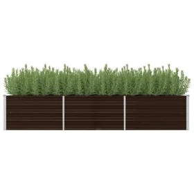 Braunes Blumenbeet aus verzinktem Stahl, 240 x 80 x 45 cm von , Töpfe und Pflanzgefäße - Ref: Foro24-45714, Preis: 63,91 €, R...
