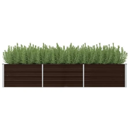 Braunes Blumenbeet aus verzinktem Stahl, 240 x 80 x 45 cm von , Töpfe und Pflanzgefäße - Ref: Foro24-45714, Preis: 63,85 €, R...