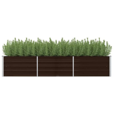 Brown galvanized steel flower bed 240x80x45 cm by , Pots and planters - Ref: Foro24-45714, Price: 68,37 €, Discount: %