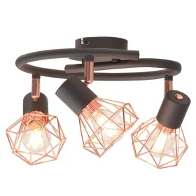 Ceiling lamp with 3 E14 black and copper bulbs by , ceiling lights - Ref: Foro24-244390, Price: 48,99 €, Discount: %