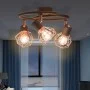 Ceiling lamp with 3 E14 black and copper bulbs by , ceiling lights - Ref: Foro24-244390, Price: 48,99 €, Discount: %