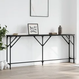 Black engineered wood console table 180x23x75 cm by , Side tables - Ref: Foro24-837767, Price: 54,56 €, Discount: %