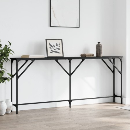 Schwarzer Konsolentisch aus Holzwerkstoff, 180 x 23 x 75 cm von , Seitentische - Ref: Foro24-837767, Preis: 55,31 €, Rabatt: %