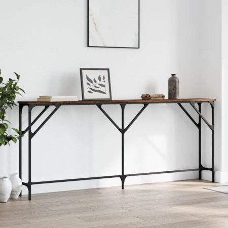 Oak brown engineered wood console table 180x23x75 cm by , Side tables - Ref: Foro24-837771, Price: 62,88 €, Discount: %