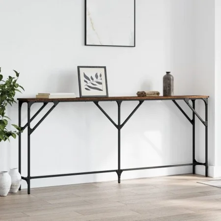 Oak brown engineered wood console table 180x23x75 cm by , Side tables - Ref: Foro24-837771, Price: 61,98 €, Discount: %