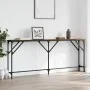 Mesa consola madera de ingeniería marrón roble 180x23x75 cm de , Mesas auxiliares - Ref: Foro24-837771, Precio: 61,96 €, Desc...