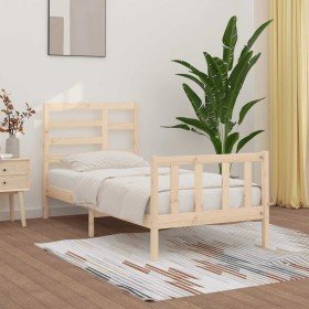 Estructura de cama sin colchón madera maciza de pino 100x200 cm en Camas y somieres | Comprar online en Foro24