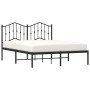 Bed frame with black metal headboard 140x200 cm by , Beds and slatted bases - Ref: Foro24-373790, Price: 106,43 €, Discount: %