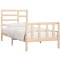 Estructura de cama sin colchón madera maciza de pino 100x200 cm