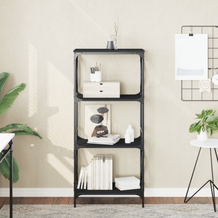 Librería de 4 estantes madera ingeniería negro 59x35x132 cm de , Librerías y estanterías - Ref: Foro24-837617, Precio: 49,76 ...