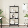 Librería de 4 estantes madera ingeniería negro 59x35x132 cm de , Librerías y estanterías - Ref: Foro24-837617, Precio: 49,76 ...