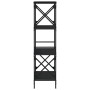 Librería de 4 estantes madera ingeniería negro 59x35x132 cm