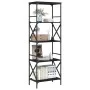 5-shelf black engineered wood bookcase 59x35x171 cm by , Bookcases and shelves - Ref: Foro24-837622, Price: 60,09 €, Discount: %