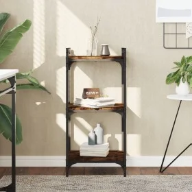 Bookcase with 3 shelves engineered wood smoked oak 40x30x86 cm by , Bookcases and shelves - Ref: Foro24-837629, Price: 35,03 ...