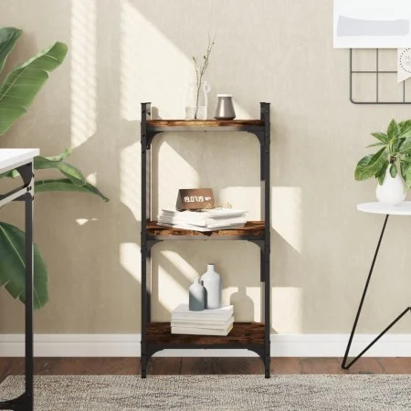 Bookcase with 3 shelves engineered wood smoked oak 40x30x86 cm by , Bookcases and shelves - Ref: Foro24-837629, Price: 35,02 ...