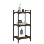 Bücherregal mit 3 Regalen, Holzwerkstoff, geräucherte Eiche, 40 x 30 x 86 cm von , Bücherregale und Regale - Ref: Foro24-8376...