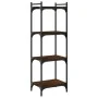 Bookcase with 4 shelves engineered wood brown oak 40x30x120 cm by , Bookcases and shelves - Ref: Foro24-837636, Price: 44,42 ...