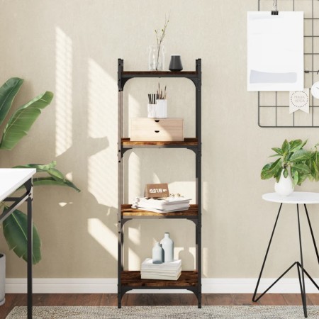 Bookcase with 4 shelves engineered wood smoked oak 40x30x120cm by , Bookcases and shelves - Ref: Foro24-837634, Price: 43,84 ...