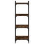 Bookcase with 4 shelves engineered wood smoked oak 40x30x120cm by , Bookcases and shelves - Ref: Foro24-837634, Price: 43,84 ...