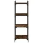 Bookcase with 4 shelves engineered wood smoked oak 40x30x120cm by , Bookcases and shelves - Ref: Foro24-837634, Price: 43,29 ...