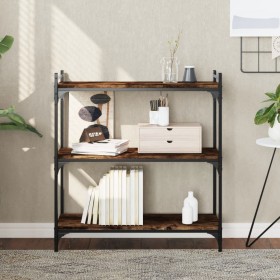 Bookcase with 3 shelves engineered wood smoked oak 80x30x86 cm by , Bookcases and shelves - Ref: Foro24-837669, Price: 47,13 ...