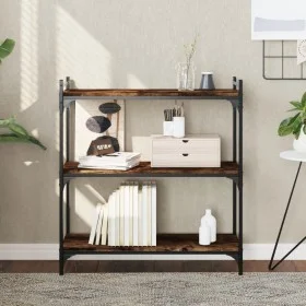 Bookcase with 3 shelves engineered wood smoked oak 80x30x86 cm by , Bookcases and shelves - Ref: Foro24-837669, Price: 46,56 ...