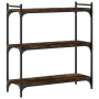 Bookcase with 3 shelves engineered wood smoked oak 80x30x86 cm by , Bookcases and shelves - Ref: Foro24-837669, Price: 47,13 ...