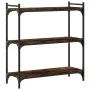 Bookcase with 3 shelves engineered wood smoked oak 80x30x86 cm by , Bookcases and shelves - Ref: Foro24-837669, Price: 46,56 ...