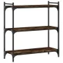 Bookcase with 3 shelves engineered wood smoked oak 80x30x86 cm by , Bookcases and shelves - Ref: Foro24-837669, Price: 46,56 ...