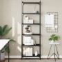 Bookcase with 6 shelves black engineered wood 60x30x188 cm by , Bookcases and shelves - Ref: Foro24-837662, Price: 65,30 €, D...