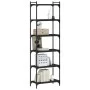 Bookcase with 6 shelves black engineered wood 60x30x188 cm by , Bookcases and shelves - Ref: Foro24-837662, Price: 62,68 €, D...