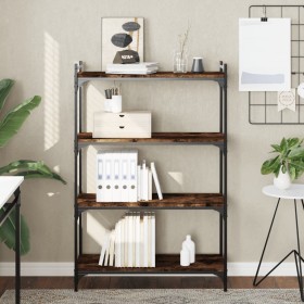 Bookcase with 4 shelves engineered wood smoked oak 80x30x120cm by , Bookcases and shelves - Ref: Foro24-837674, Price: 57,80 ...