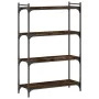 Bookcase with 4 shelves engineered wood smoked oak 80x30x120cm by , Bookcases and shelves - Ref: Foro24-837674, Price: 46,92 ...