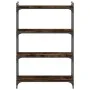 Bücherregal mit 4 Regalen aus Holzwerkstoff, geräucherte Eiche, 80 x 30 x 120 cm von , Bücherregale und Regale - Ref: Foro24-...