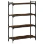 Bookcase with 4 shelves engineered wood smoked oak 80x30x120cm by , Bookcases and shelves - Ref: Foro24-837674, Price: 46,92 ...