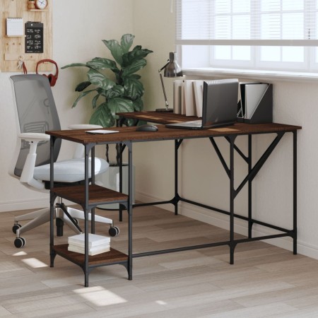 Brown oak engineered wood desk 139x139x75 cm by , Desks - Ref: Foro24-837591, Price: 91,78 €, Discount: %