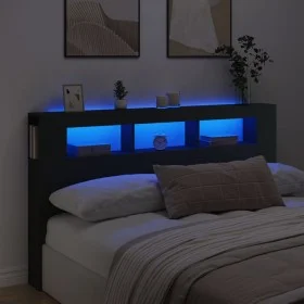 Kopfteil mit LED, schwarzem Holzwerkstoff, 180 x 18,5 x 103,5 cm von , Kopf- und Fußteile - Ref: Foro24-837359, Preis: 101,70...