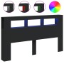 Kopfteil mit LED, schwarzem Holzwerkstoff, 180 x 18,5 x 103,5 cm von , Kopf- und Fußteile - Ref: Foro24-837359, Preis: 102,79...