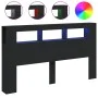 Kopfteil mit LED, schwarzem Holzwerkstoff, 180 x 18,5 x 103,5 cm von , Kopf- und Fußteile - Ref: Foro24-837359, Preis: 101,71...