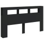 Cabecero con LED madera de ingeniería negro 180x18,5x103,5 cm de , Cabeceros y pies de cama - Ref: Foro24-837359, Precio: 102...