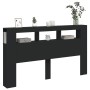 Cabecero con LED madera de ingeniería negro 180x18,5x103,5 cm de , Cabeceros y pies de cama - Ref: Foro24-837359, Precio: 102...
