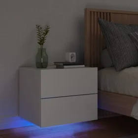 Wall bedside table with white LED lights by , Nightstands - Ref: Foro24-836812, Price: 58,26 €, Discount: %