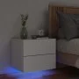 Wall bedside table with white LED lights by , Nightstands - Ref: Foro24-836812, Price: 58,26 €, Discount: %