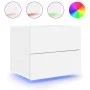 Wall bedside table with white LED lights by , Nightstands - Ref: Foro24-836812, Price: 58,26 €, Discount: %