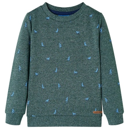 Dunkelgrün meliertes Kinder-Sweatshirt 128 von , Kinder-T-Shirts - Ref: Foro24-12972, Preis: 11,76 €, Rabatt: %